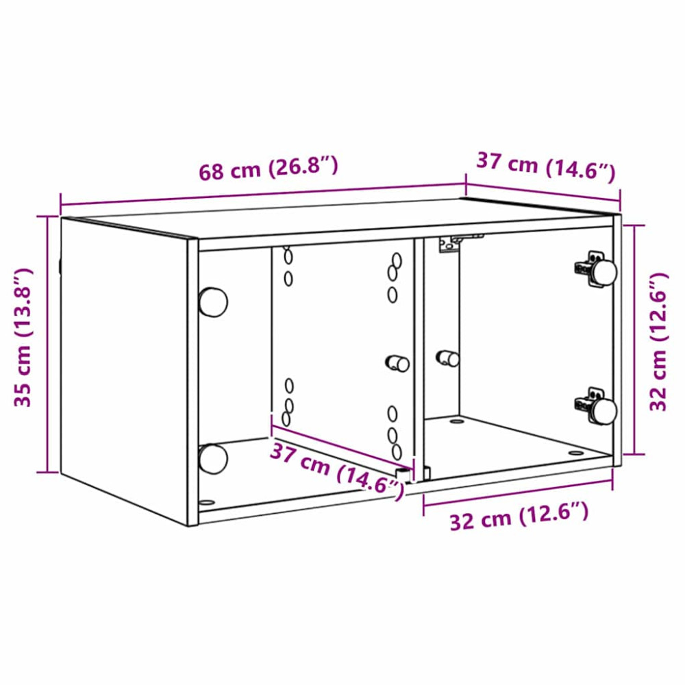 Produktbild för Väggskåp 2 pcs Gammalt trä 68 x 37 x 35 cm Konstruerat trä