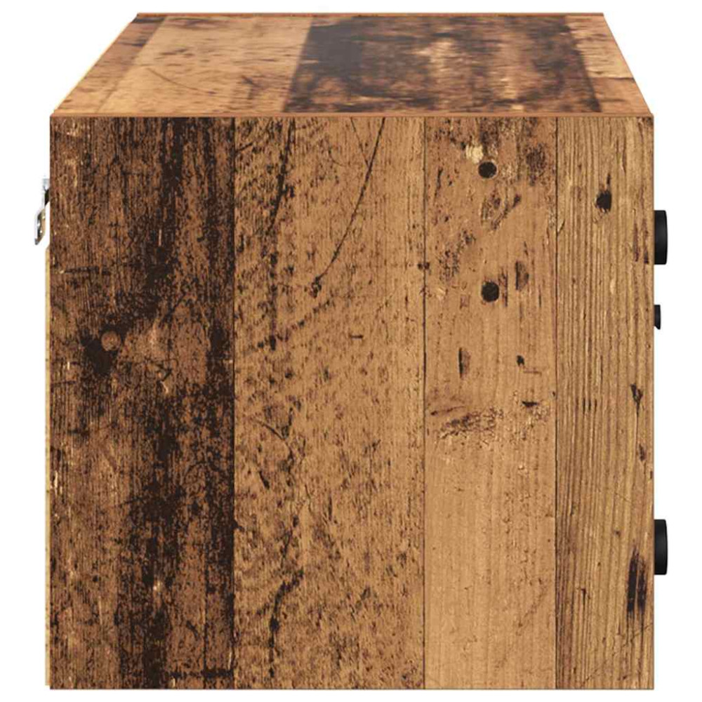 Produktbild för Väggskåp 2 pcs Gammalt trä 68 x 37 x 35 cm Konstruerat trä