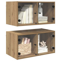Produktbild för Väggskåp 2 pcs Artisan Ek 68 x 37 x 35 cm Konstruerat trä