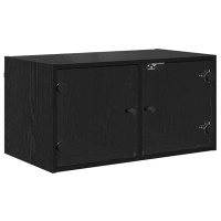 Produktbild för Väggskåp 2 pcs Svart Ek 68 x 37 x 35 cm Konstruerat trä
