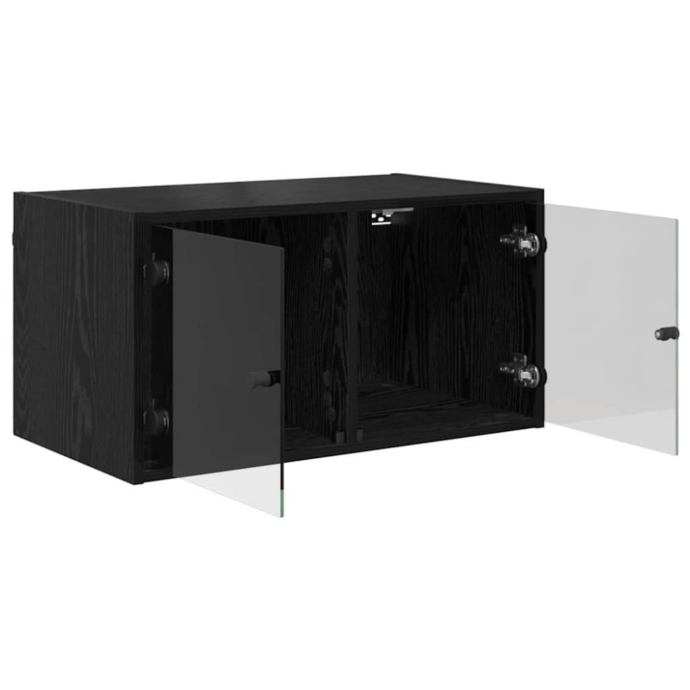 Produktbild för Väggskåp 2 pcs Svart Ek 68 x 37 x 35 cm Konstruerat trä