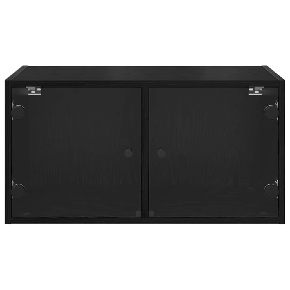 Produktbild för Väggskåp 2 pcs Svart Ek 68 x 37 x 35 cm Konstruerat trä