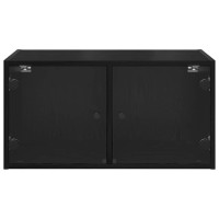 Produktbild för Väggskåp 2 pcs Svart Ek 68 x 37 x 35 cm Konstruerat trä