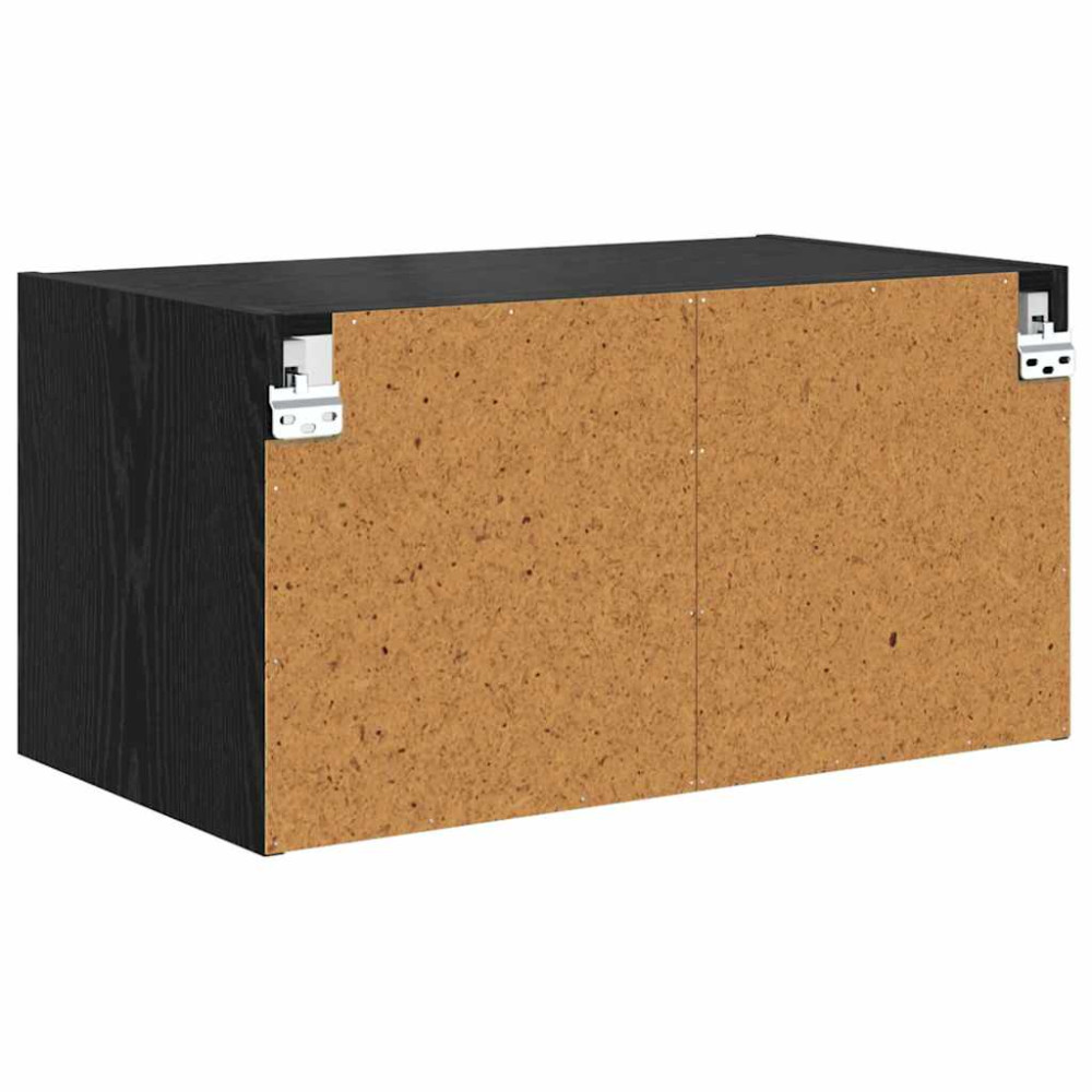 Produktbild för Väggskåp 2 pcs Svart Ek 68 x 37 x 35 cm Konstruerat trä