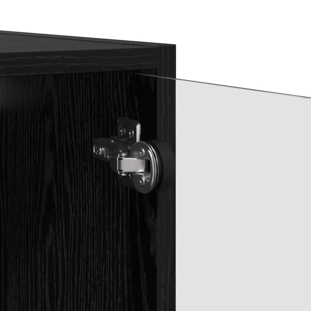 Produktbild för Väggskåp 2 pcs Svart Ek 68 x 37 x 35 cm Konstruerat trä