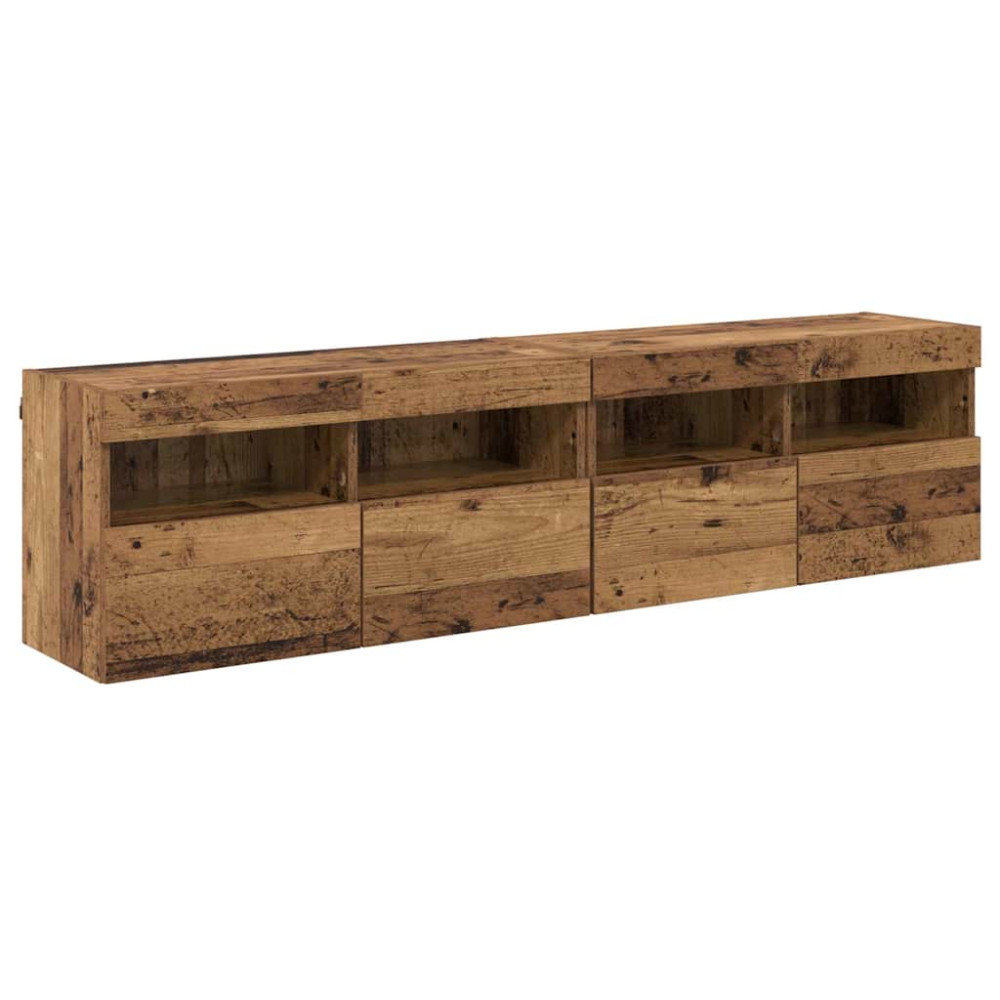 Produktbild för TV-väggskåp 2 pcs Gammalt trä 80 x 30 x 40 cm Konstruerat trä