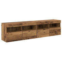Produktbild för TV-väggskåp 2 pcs Gammalt trä 80 x 30 x 40 cm Konstruerat trä