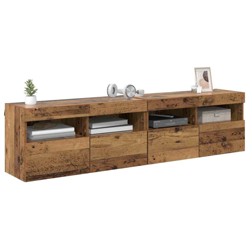 Produktbild för TV-väggskåp 2 pcs Gammalt trä 80 x 30 x 40 cm Konstruerat trä