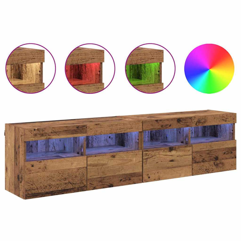 Produktbild för TV-väggskåp 2 pcs Gammalt trä 80 x 30 x 40 cm Konstruerat trä