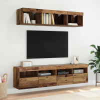 Produktbild för TV-väggskåp 2 pcs Gammalt trä 80 x 30 x 40 cm Konstruerat trä