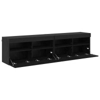 Produktbild för TV-väggskåp 2 pcs Svart Ek 80 x 30 x 40 cm Konstruerat trä