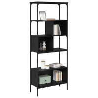 Produktbild för Bokhylla Svart Ek 76 x 33 x 188,5 cm Konstruerat trä
