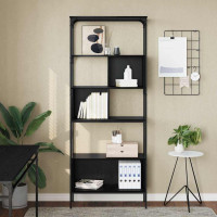 Produktbild för Bokhylla Svart Ek 76 x 33 x 188,5 cm Konstruerat trä