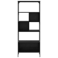 Produktbild för Bokhylla Svart Ek 76 x 33 x 188,5 cm Konstruerat trä