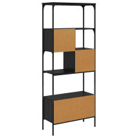 Produktbild för Bokhylla Svart Ek 76 x 33 x 188,5 cm Konstruerat trä