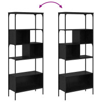 Produktbild för Bokhylla Svart Ek 76 x 33 x 188,5 cm Konstruerat trä