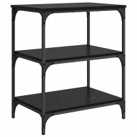 Produktbild för Köksvagn Svart Ek 60 x 41 x 76 cm Konstruerat trä