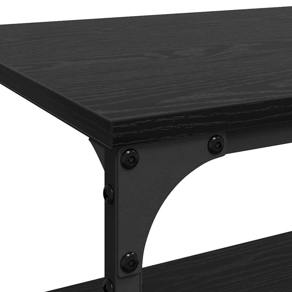 Produktbild för Köksvagn Svart Ek 60 x 41 x 76 cm Konstruerat trä