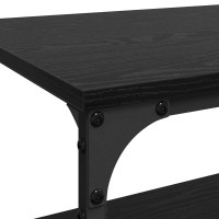 Produktbild för Köksvagn Svart Ek 60 x 41 x 76 cm Konstruerat trä