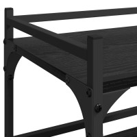 Produktbild för Köksvagn Svart Ek 50 x 35 x 75.5 cm Konstruerat trä