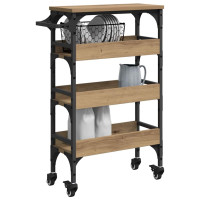 Produktbild för Köksvagn Artisan Ek 53 x 20 x 76 cm Konstruerat trä