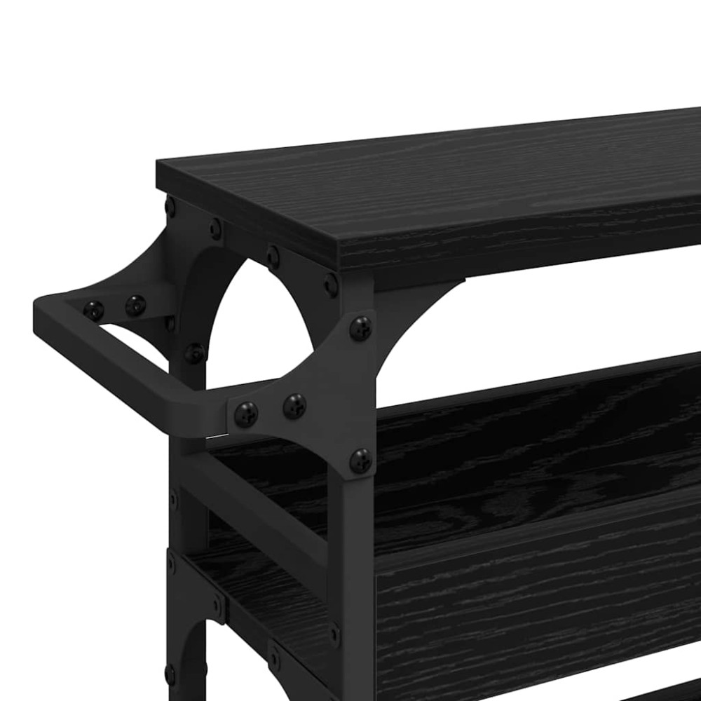 Produktbild för Köksvagn Svart Ek 53 x 20 x 76 cm Konstruerat trä