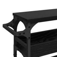 Produktbild för Köksvagn Svart Ek 53 x 20 x 76 cm Konstruerat trä
