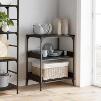 Produktbild för Köksvagn Svart Ek 60 x 41 x 80.5 cm Konstruerat trä
