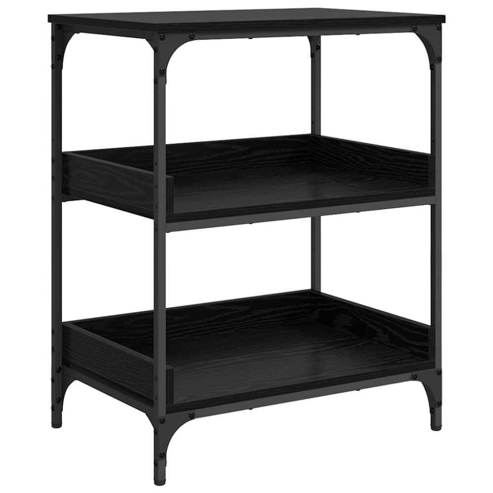 Produktbild för Köksvagn Svart Ek 60 x 41 x 80.5 cm Konstruerat trä