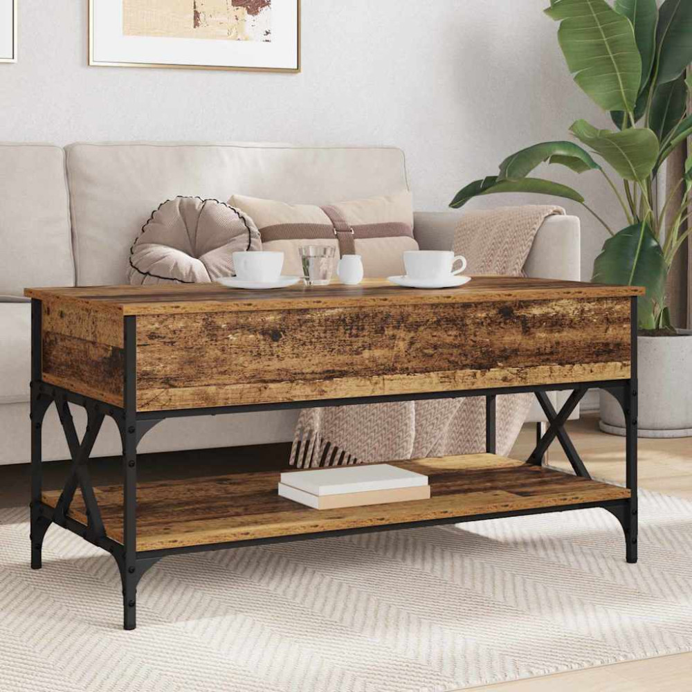 Produktbild för Kaffeebord Gammalt trä 100 x 50 x 50 cm Konstruerat trä