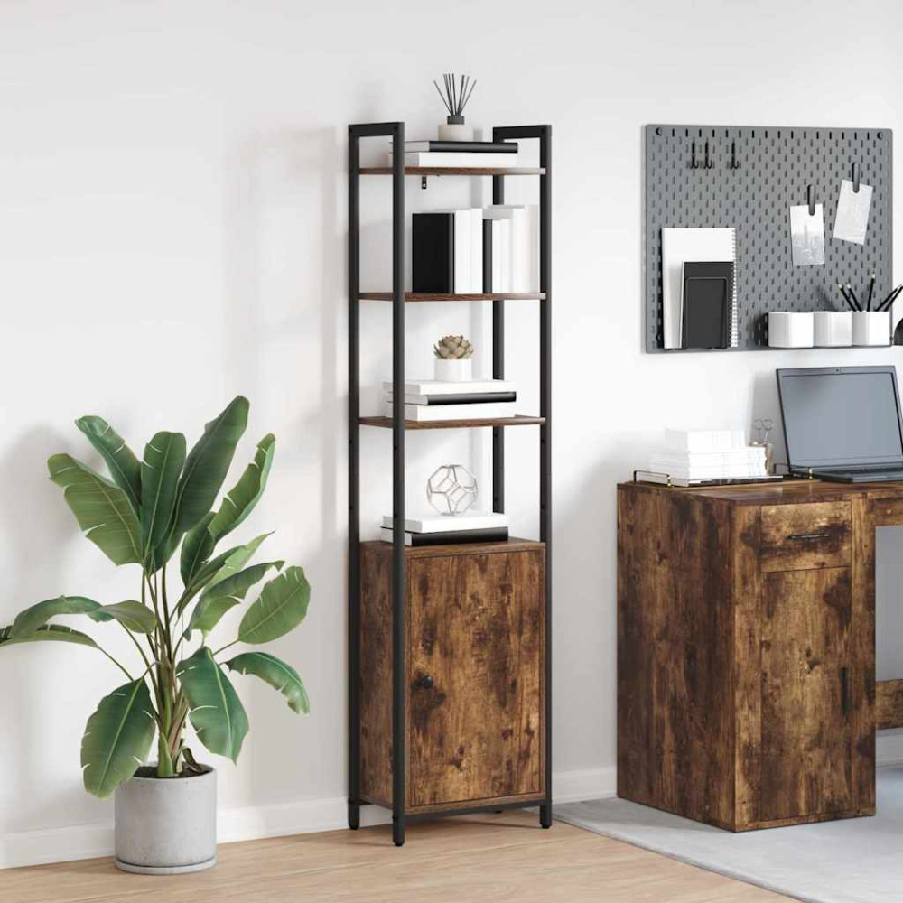 Produktbild för Bokskåp Rökt ek 40 x 24 x 161 cm Konstruerat trä
