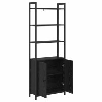 Produktbild för Bokskåp Svart Ek 60 x 24 x 161 cm Konstruerat trä