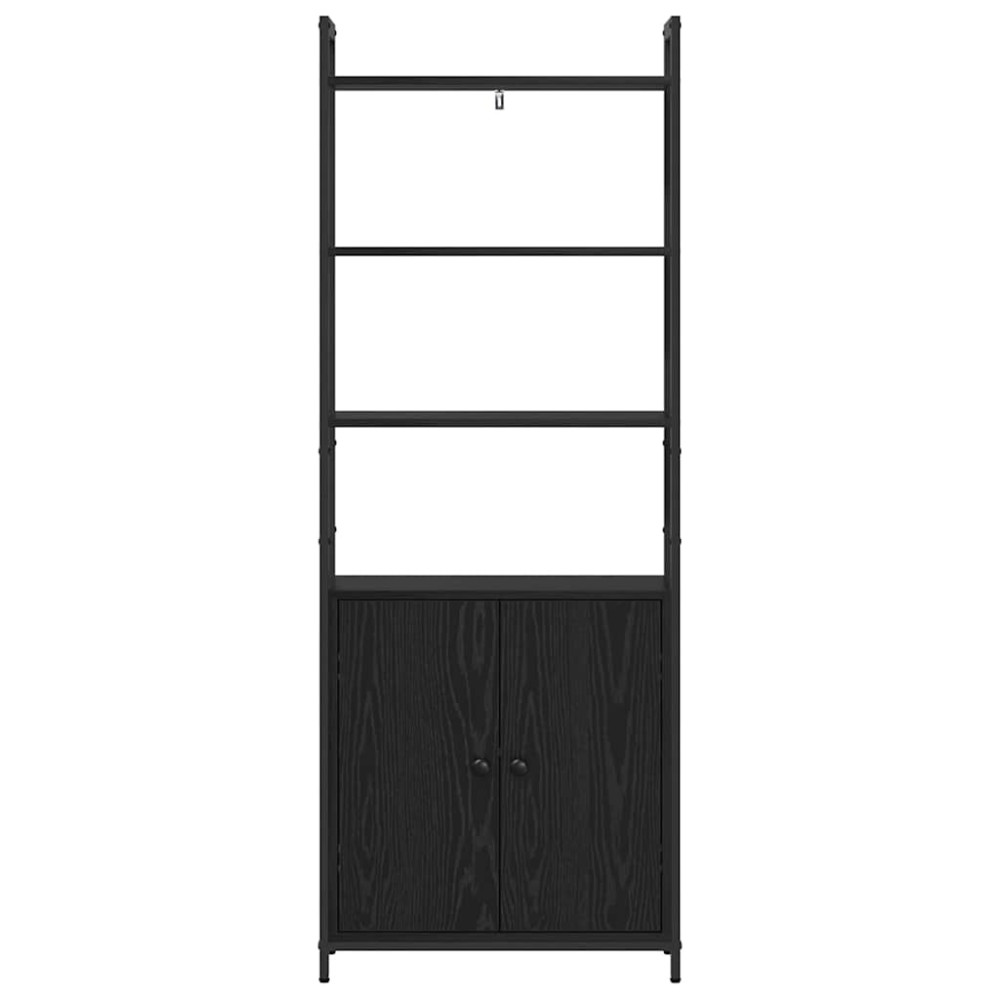 Produktbild för Bokskåp Svart Ek 60 x 24 x 161 cm Konstruerat trä