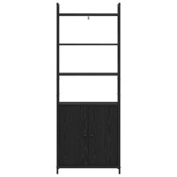 Produktbild för Bokskåp Svart Ek 60 x 24 x 161 cm Konstruerat trä