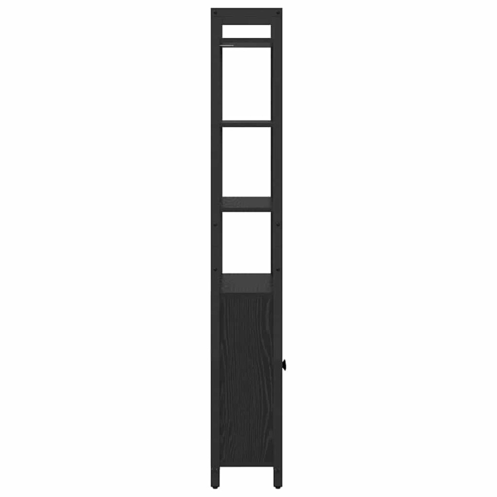 Produktbild för Bokskåp Svart Ek 60 x 24 x 161 cm Konstruerat trä