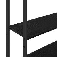 Produktbild för Bokskåp Svart Ek 60 x 24 x 161 cm Konstruerat trä