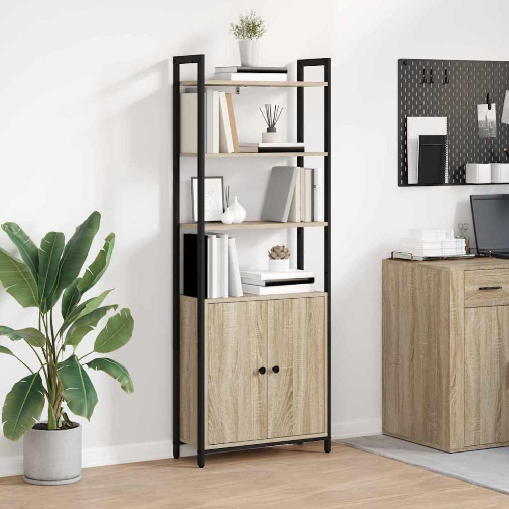 Produktbild för Bokskåp Sonoma-ek 60 x 24 x 161 cm Konstruerat trä