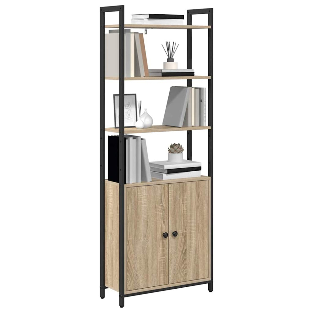 Produktbild för Bokskåp Sonoma-ek 60 x 24 x 161 cm Konstruerat trä