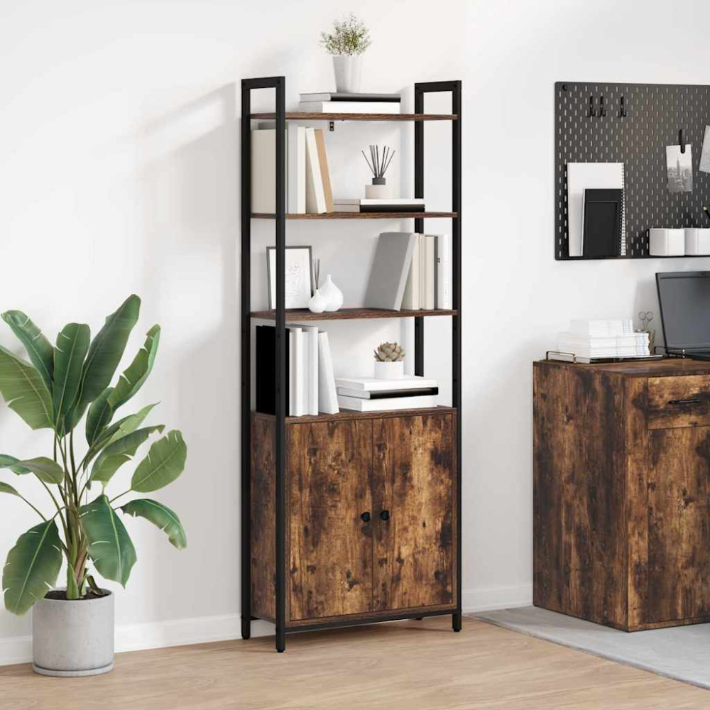 Produktbild för Bokskåp Rökt ek 60 x 24 x 161 cm Konstruerat trä
