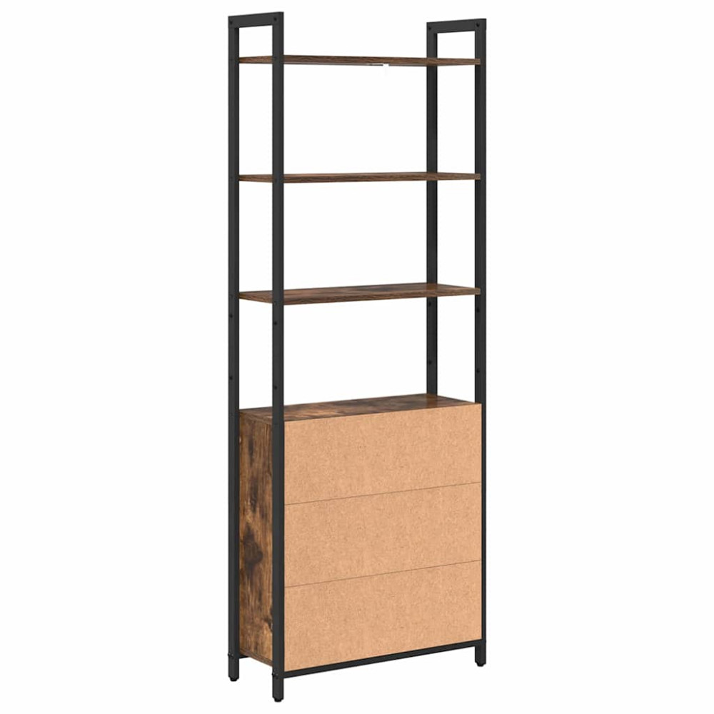 Produktbild för Bokskåp Rökt ek 60 x 24 x 161 cm Konstruerat trä