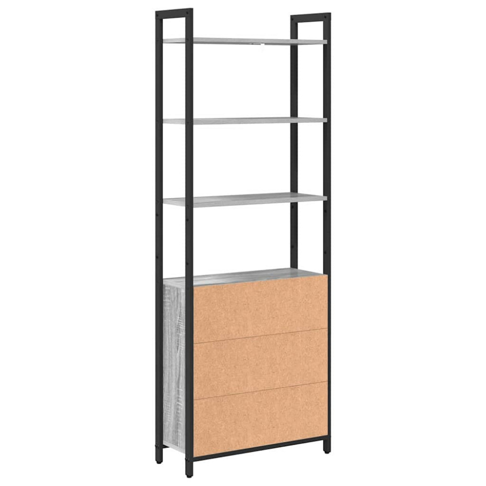 Produktbild för Bokskåp Grå Sonoma 60 x 24 x 161 cm Konstruerat trä