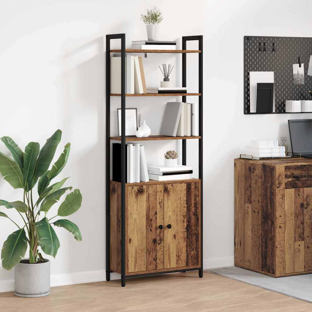 Produktbild för Bokskåp Gammalt trä 60 x 24 x 161 cm Konstruerat trä