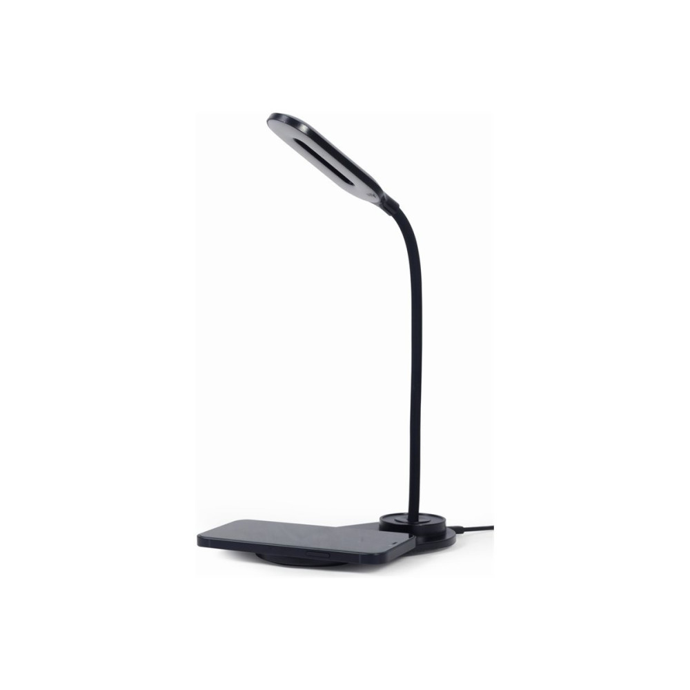 Produktbild för Gembird TA-WPC10-LED-01 - desk lamp with wireless charger - LED - 15.3 W - svalt vitt/varmt vitt/naturligt vitt ljus - 2893-7072 K - svart