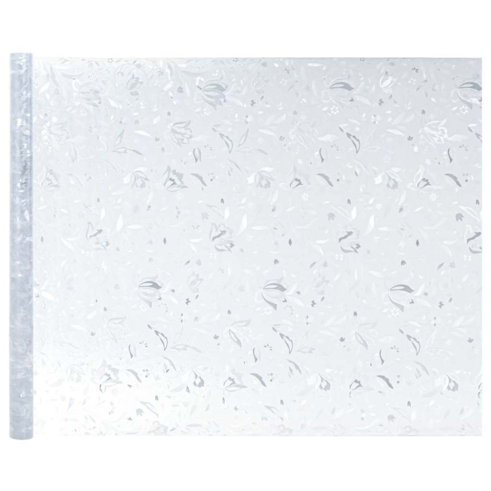 Produktbild för Statisk fönsterfilm Blommönster 90 x 500 cm PVC