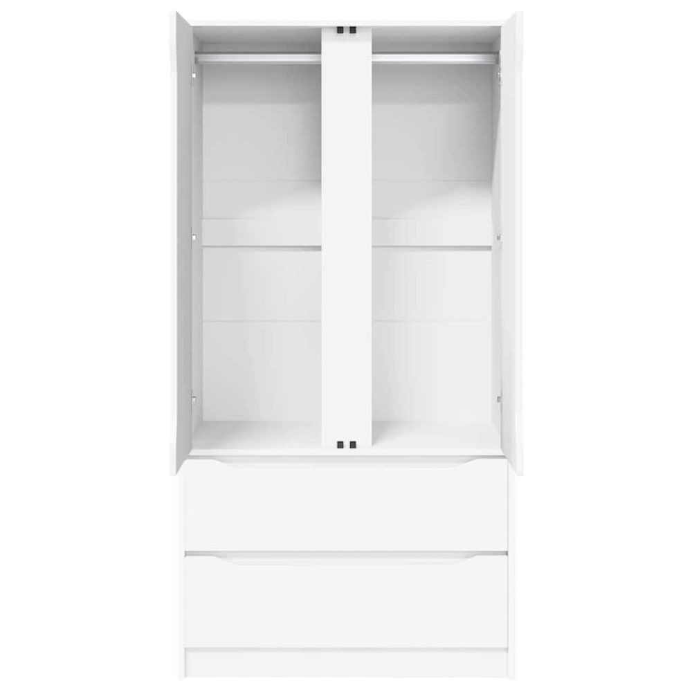 Produktbild för Garderob med låda Vit 79,5 x 49 x 156 cm Konstruerat trä