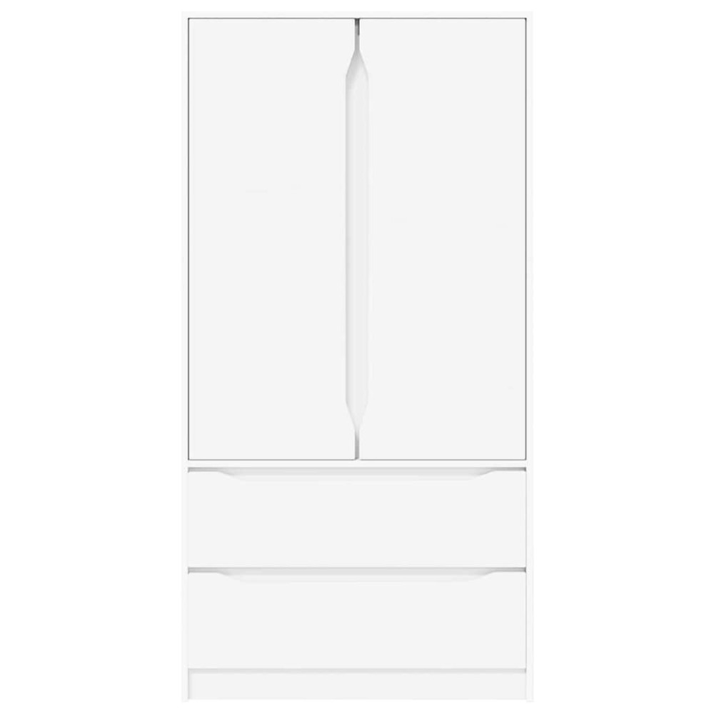 Produktbild för Garderob med låda Vit 79,5 x 49 x 156 cm Konstruerat trä