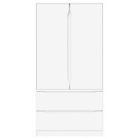 Produktbild för Garderob med låda Vit 79,5 x 49 x 156 cm Konstruerat trä