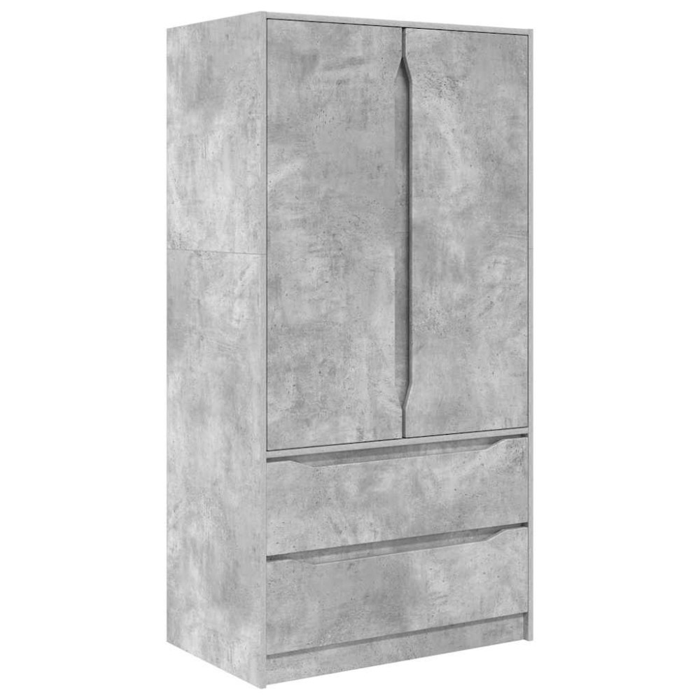 Produktbild för Garderob med låda BetongGrå 79,5 x 49 x 156 cm Konstruerat trä