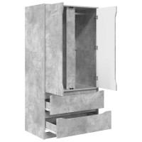 Produktbild för Garderob med låda BetongGrå 79,5 x 49 x 156 cm Konstruerat trä