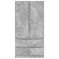 Produktbild för Garderob med låda BetongGrå 79,5 x 49 x 156 cm Konstruerat trä